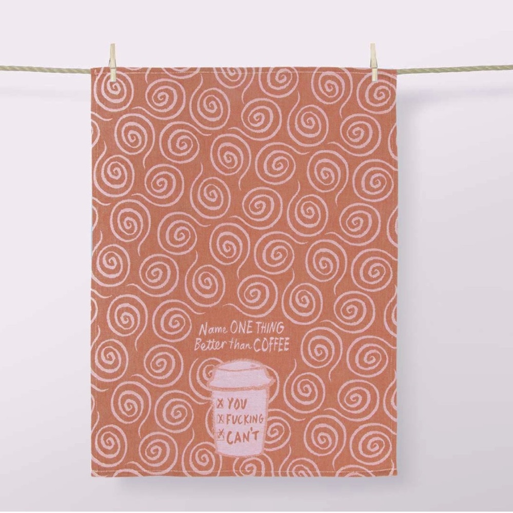 Blue Q 100% Cotton Jacquard Dish Towel Better Than Coffee Cocoa